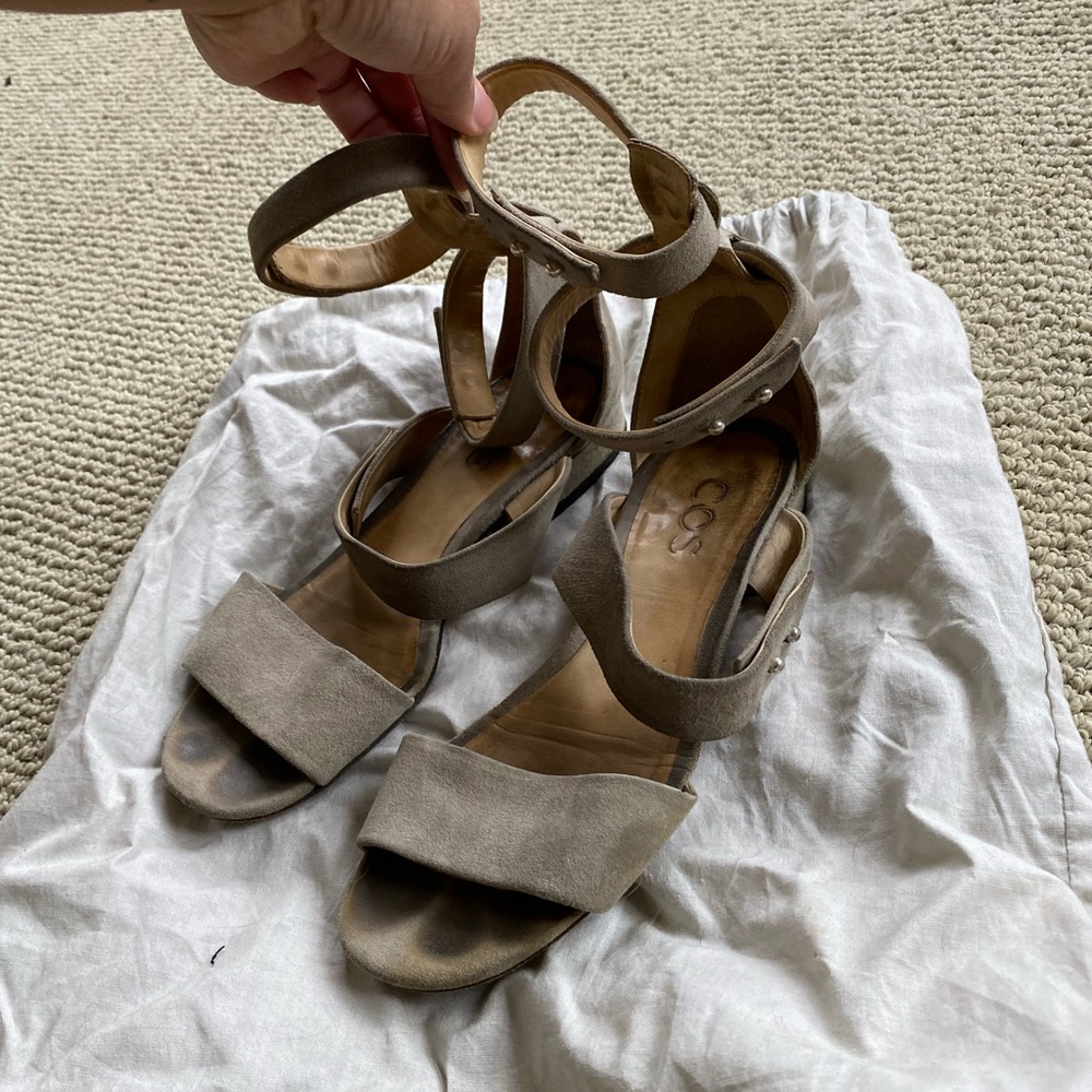 Grey suede COS sandals